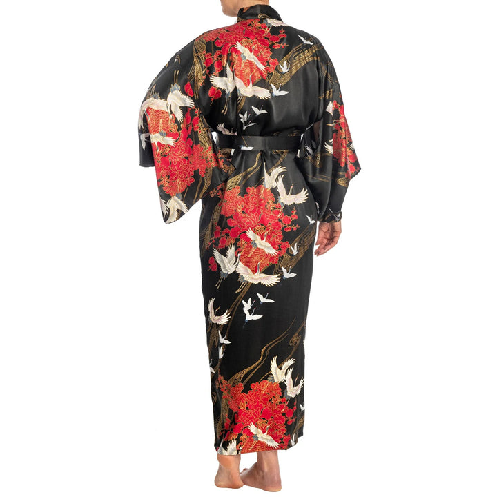 Žeriav -dlhé hodvábne kimono 
