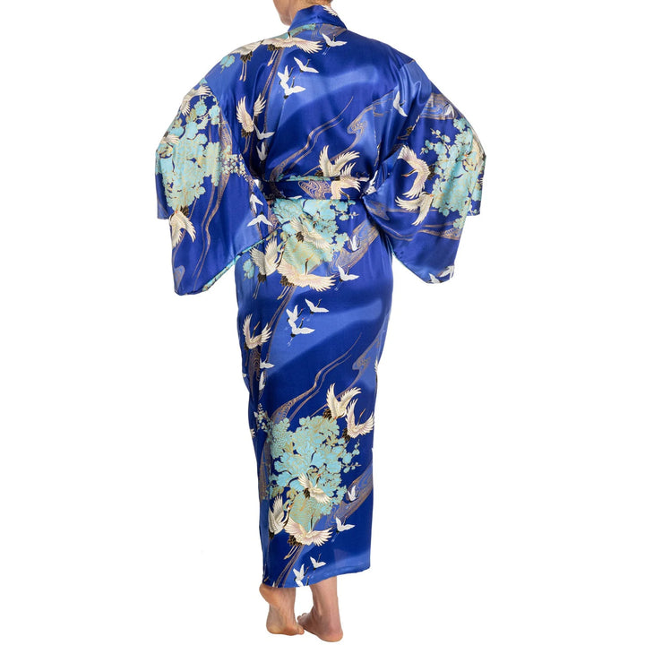 Žeriav -dlhé hodvábne kimono 