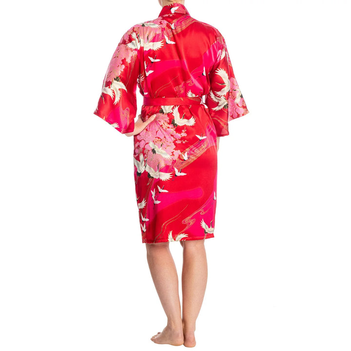 Kranich Kurzer Seidenkimono